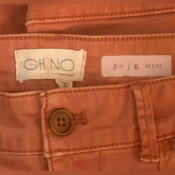CHINO by Anthropologie Terracotta Wide Leg High Rise Pin-tucked Pants 6P - Picture 2 of 5